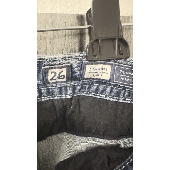 Miss Me Jeans Womens 26 Signature Crop Distressed Lace Embellished Denim Pants - Picture 6 of 6